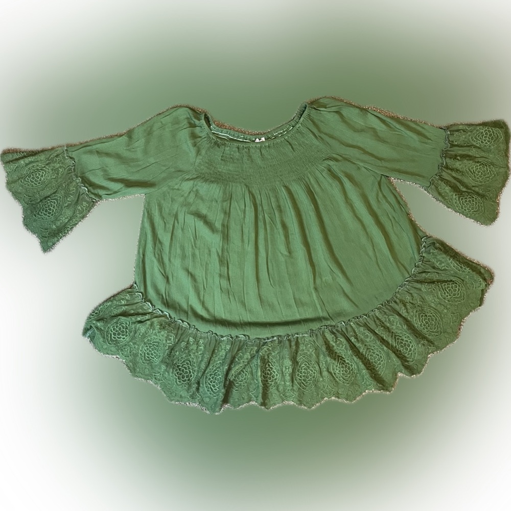 JODIFL Peasant Style Top Spring Green size S - Picture 3 of 10
